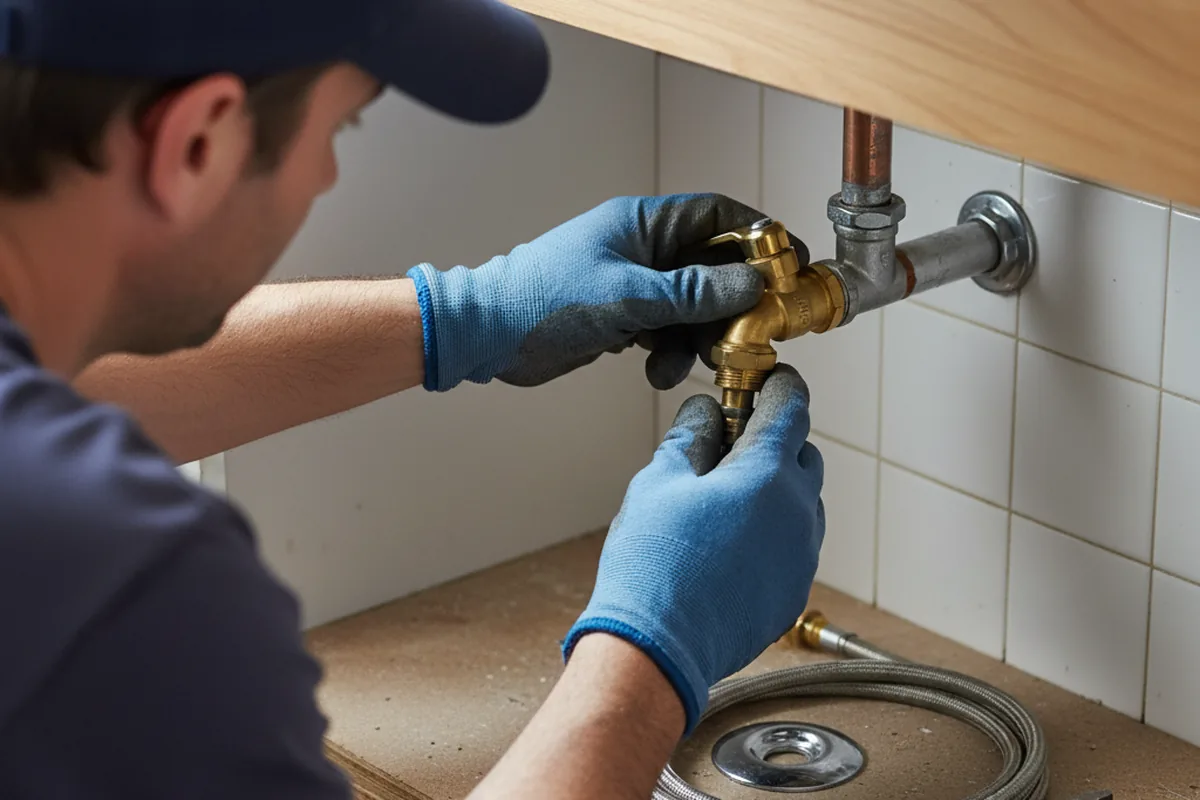 Shutoff valve and fitting work during Burst Pipe Repair in Eudora